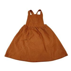 Angel Dear Rustic Orange Cotton‎ Pinafore Dress with Cross-Back Straps  Dress 2T